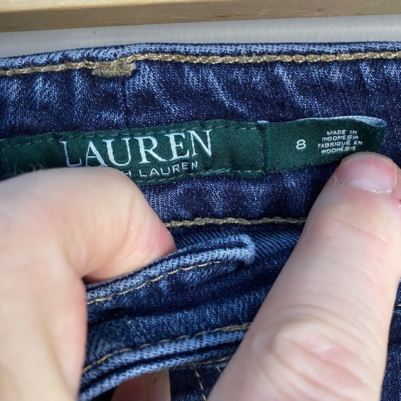 Lauren Ralph Lauren Women's High-Rise Blue Jeans Dark Wash Denim Size 8 Casual - Picture 2 of 14